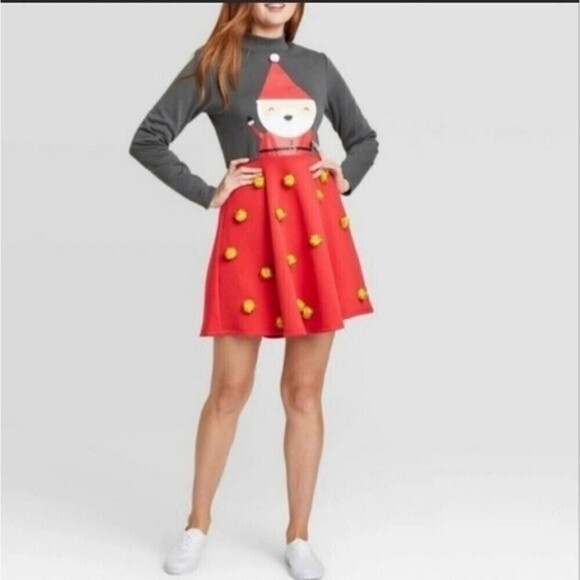 MIGHTY fine fit & flare Christmas dress Size Medium - Picture 1 of 5